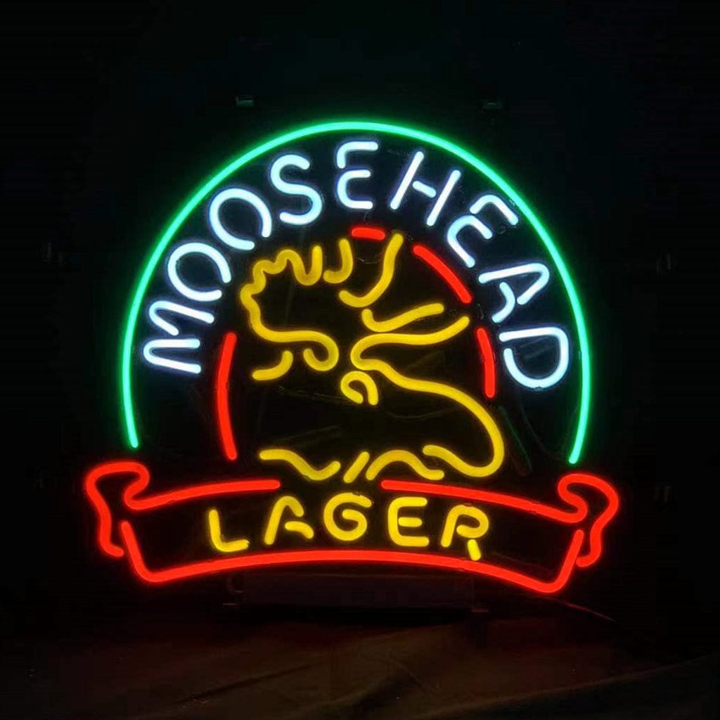 Neon Signs Land Neon Signs Moosehead Lager with Stag Deer Neon Signs Light