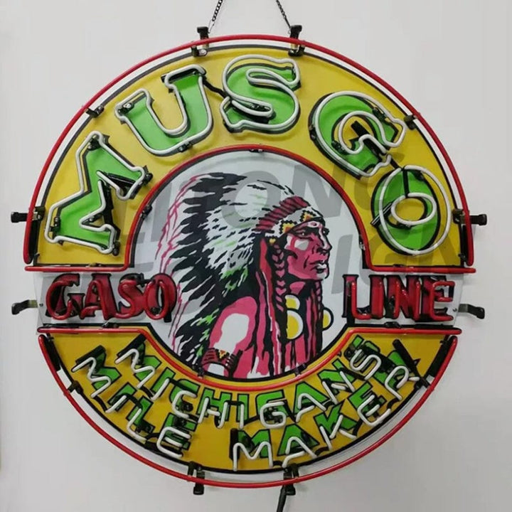 Neon Signs Land Neon Signs Musgo Gasoline Michigans Mile Maker Neon Signs