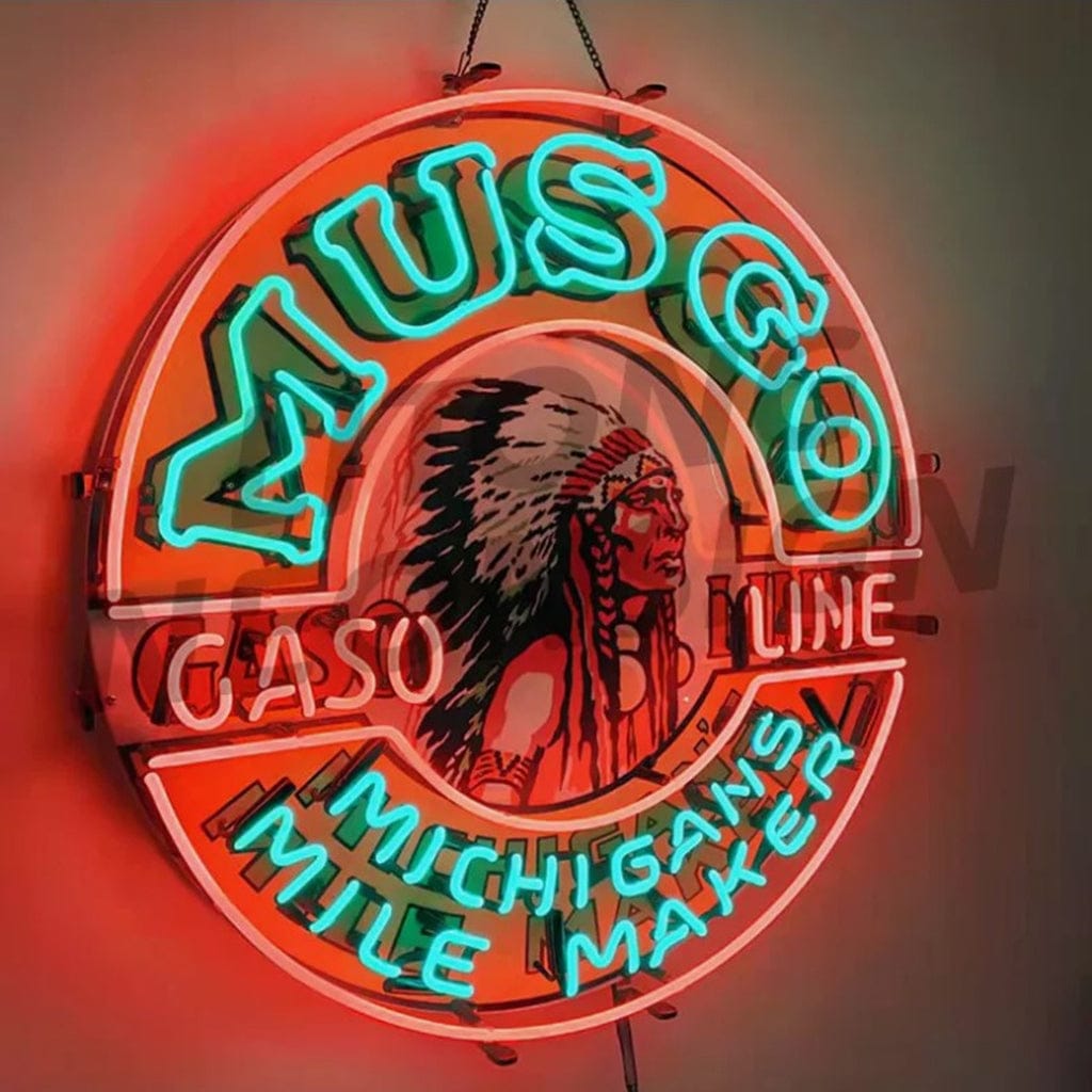 Neon Signs Land Neon Signs Musgo Gasoline Michigans Mile Maker Neon Signs