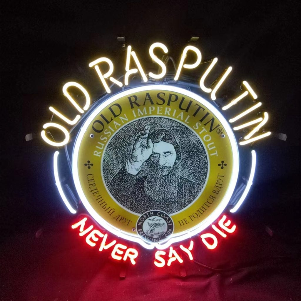 Neon Signs Land Neon Signs Old Rasputin Never Say die Neon Light Sign