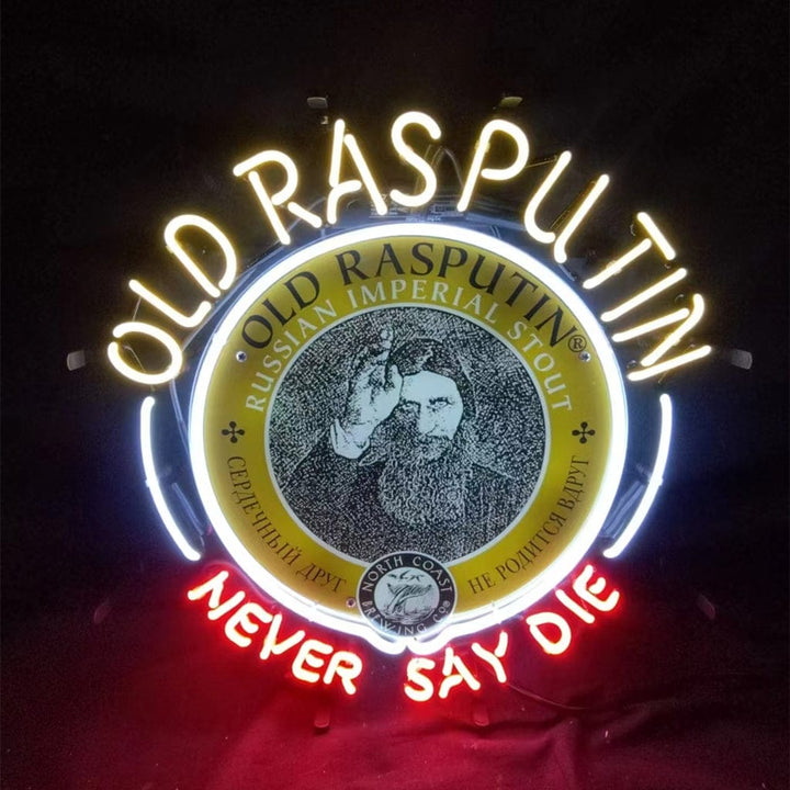 Neon Signs Land Neon Signs Old Rasputin Never Say die Neon Light Sign