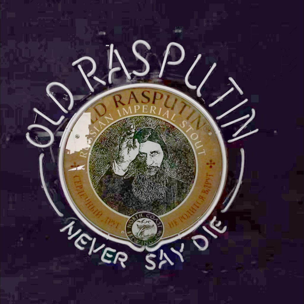 Neon Signs Land Neon Signs Old Rasputin Never Say die Neon Light Sign