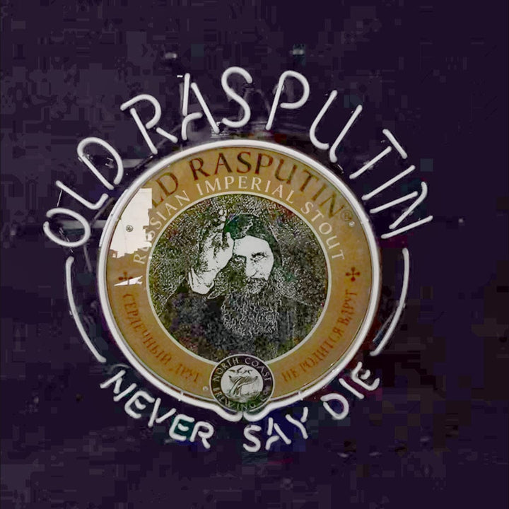 Neon Signs Land Neon Signs Old Rasputin Never Say die Neon Light Sign
