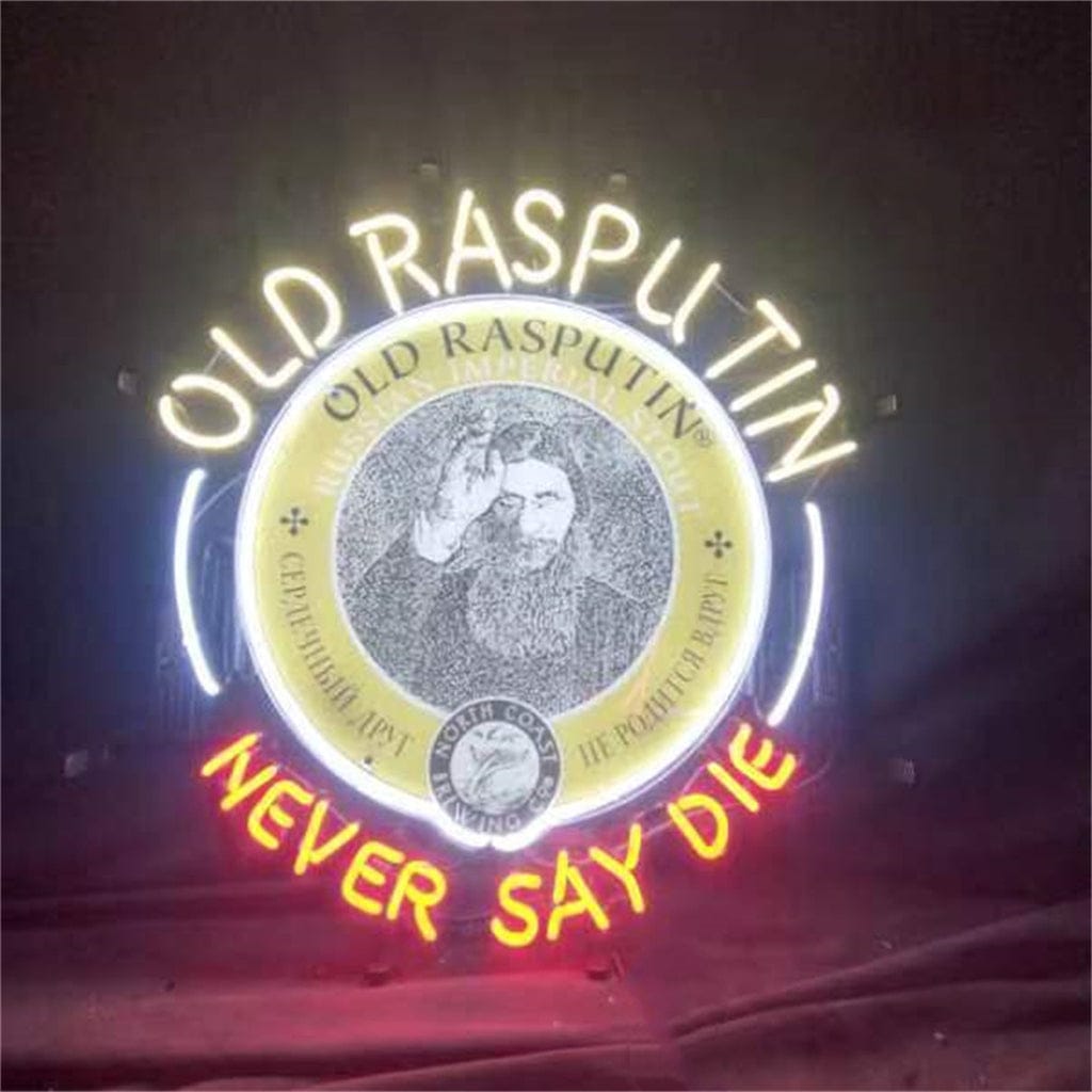 Neon Signs Land Neon Signs Old Rasputin Never Say die Neon Light Sign