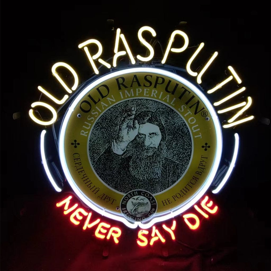 Neon Signs Land Neon Signs Old Rasputin Never Say die Neon Light Sign