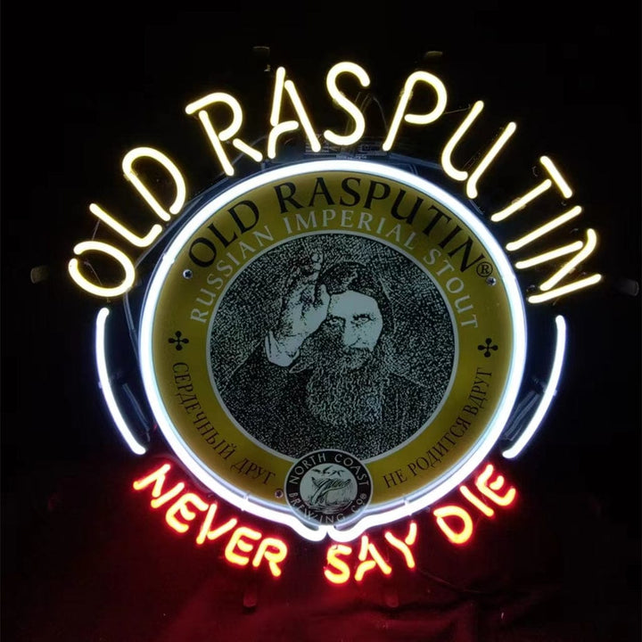 Neon Signs Land Neon Signs Old Rasputin Never Say die Neon Light Sign