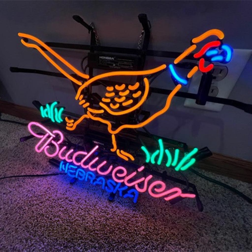Neon Signs Land Neon Signs Orange Yellow Pheasant Hunter Budweiser Nebraska Neon Sign Light