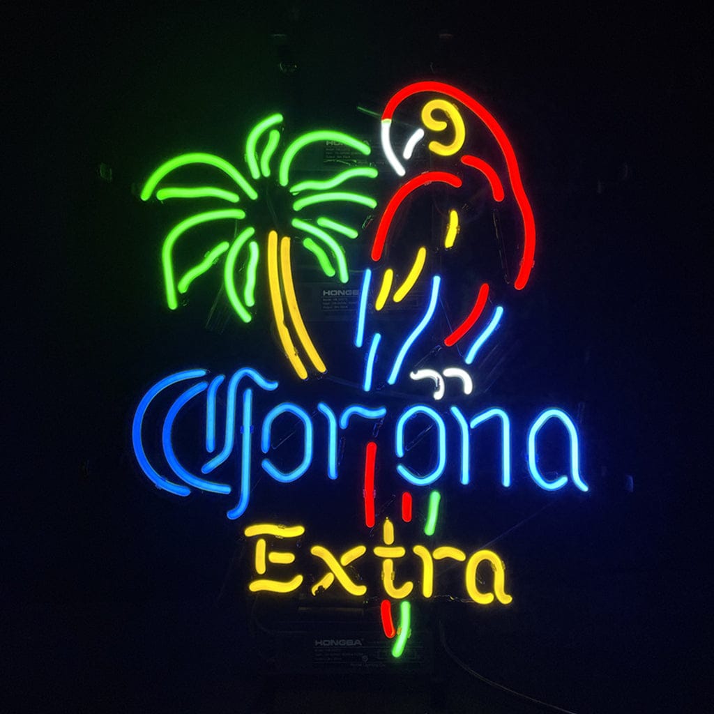 Neon Signs Land Neon Signs Palm Tree Parrot Corona Extra Neon Light Sign