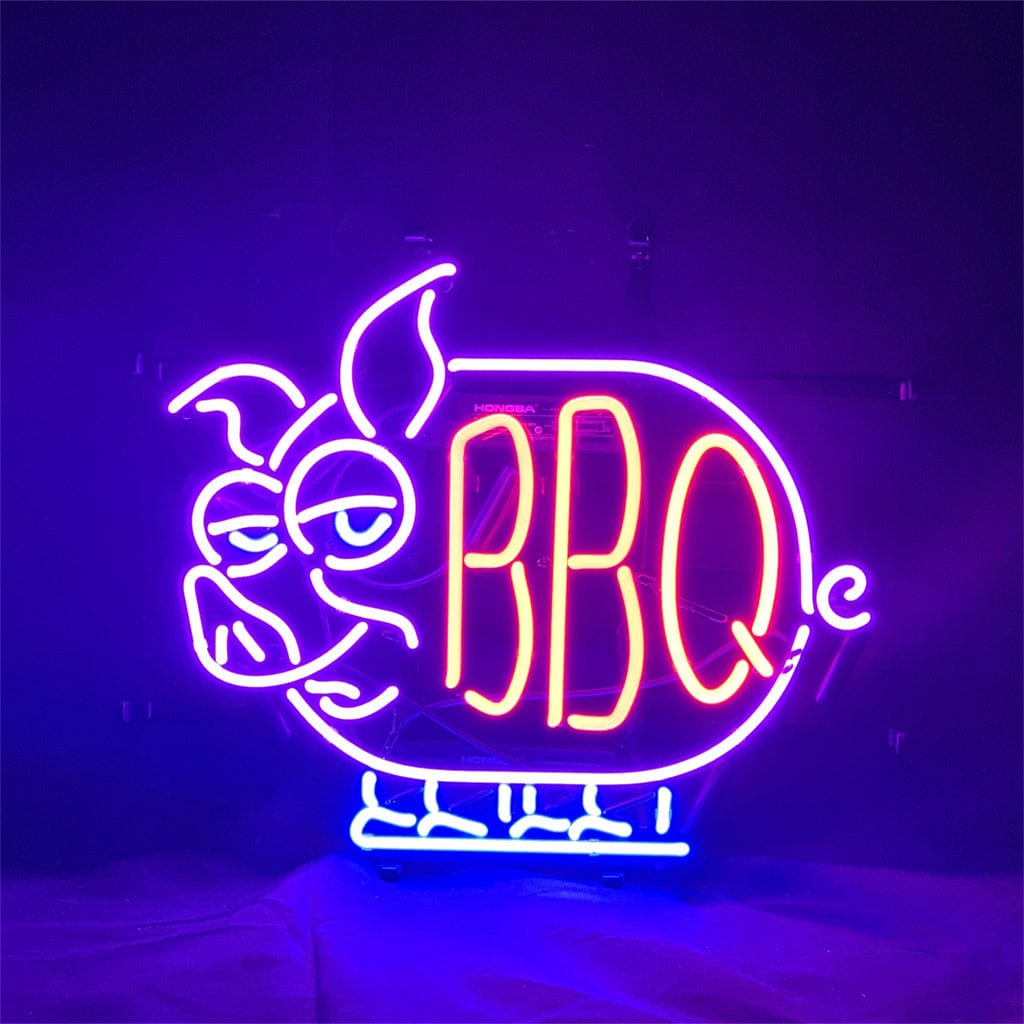 Neon Signs Land Neon Signs Pig BBQ Neon Light Sign