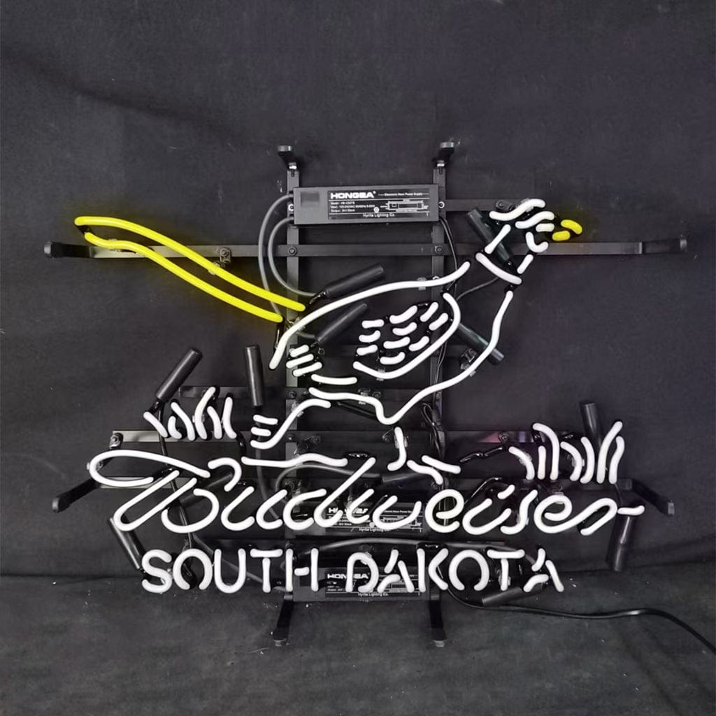 Neon Signs Land Neon Signs Pink Pheasant Hunter with Budweiser South Dakota Neon Signs Light