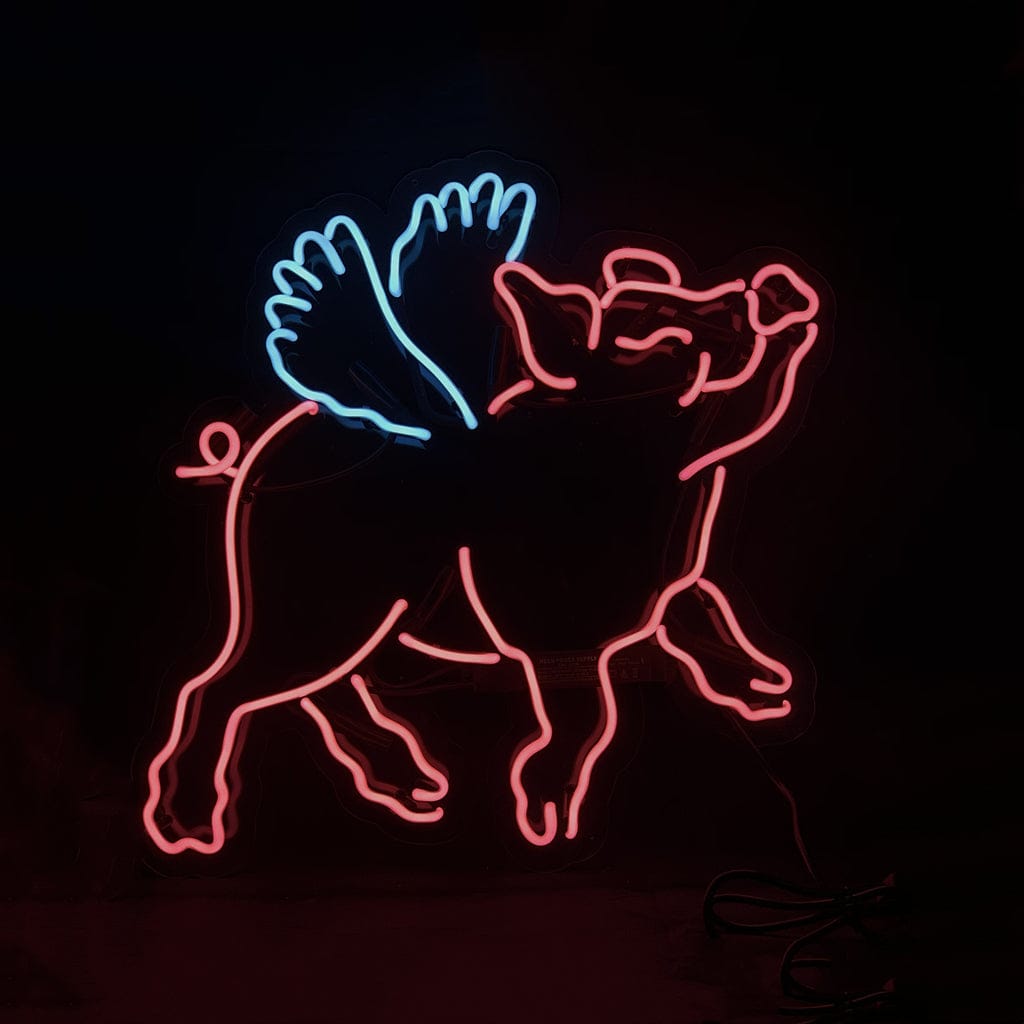 Neon Signs Land Neon Signs Pink Pig with Wings Neon Signs