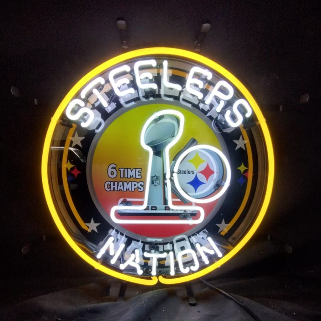 Neon Signs Land Neon Signs Pittsburgh Steelers Nation 6 Times Champion Neon Signs