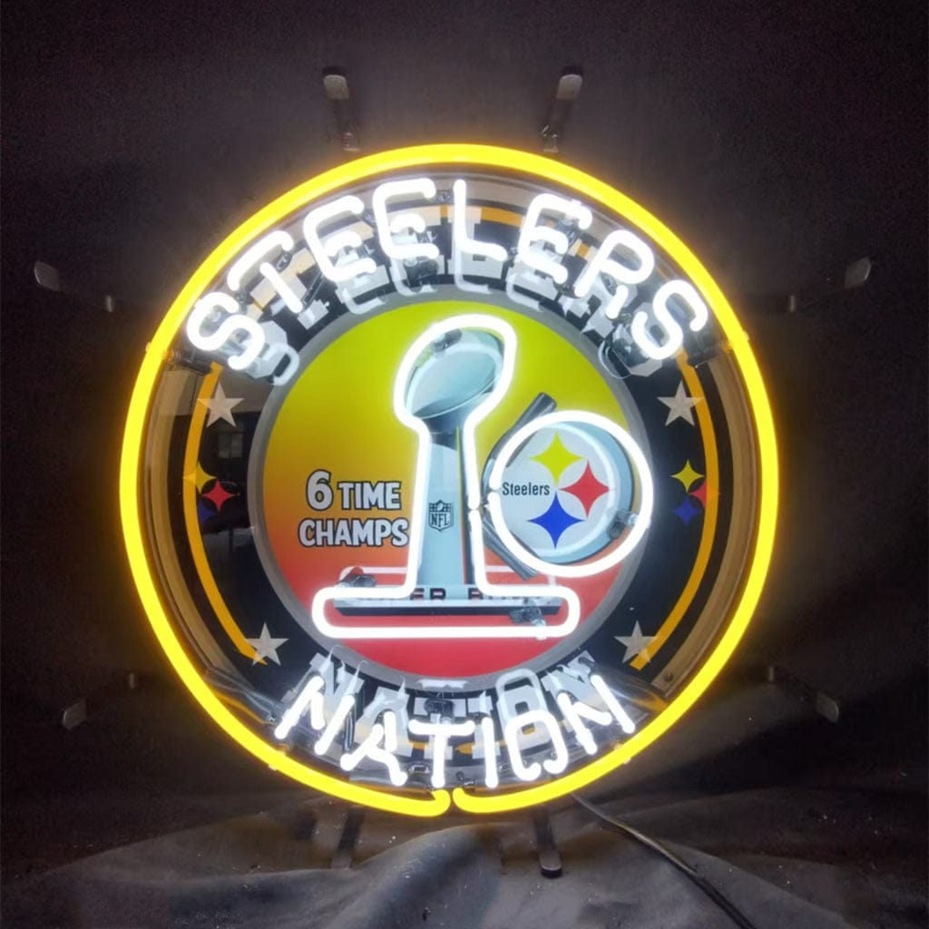 Neon Signs Land Neon Signs Pittsburgh Steelers Nation 6 Times Champion Neon Signs
