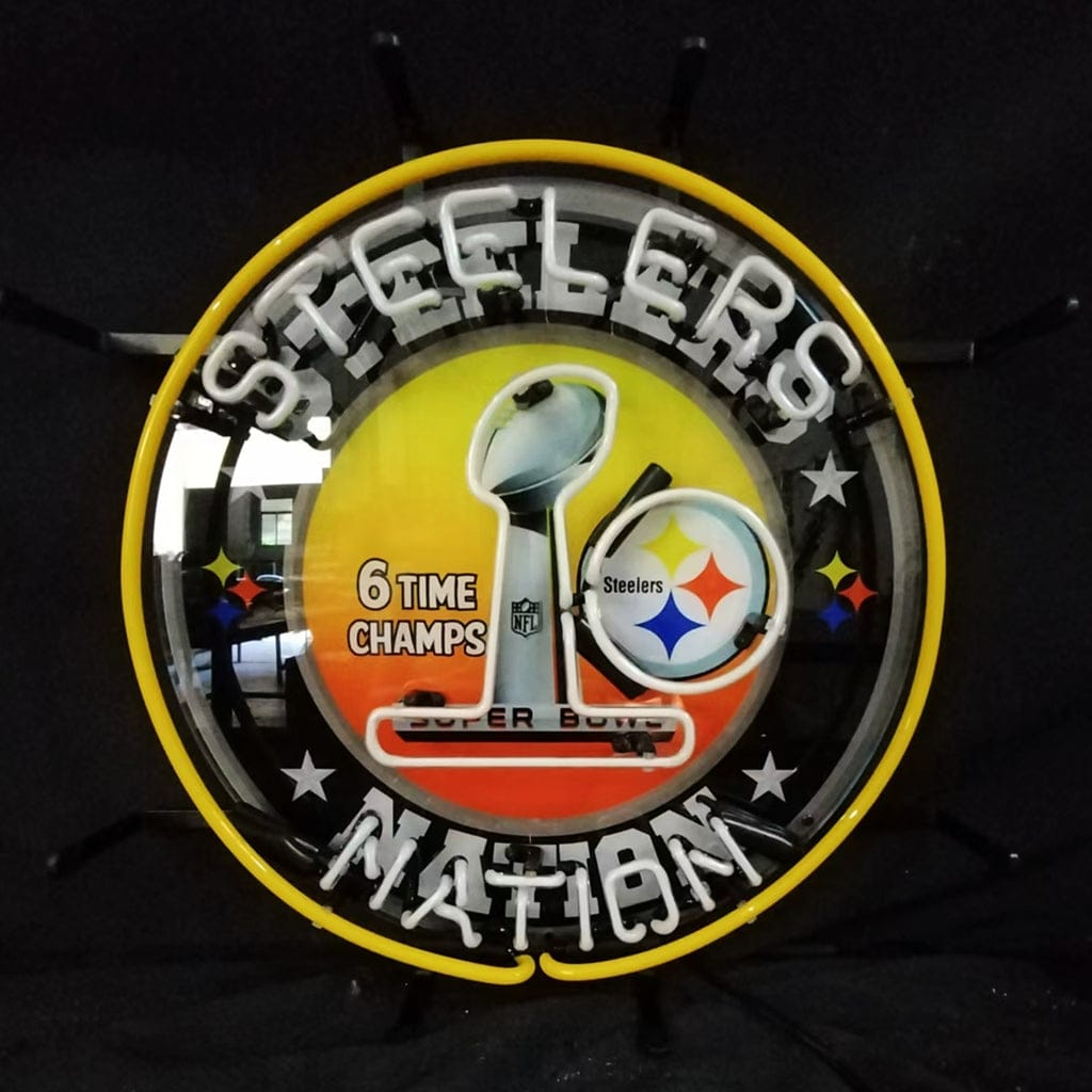 Neon Signs Land Neon Signs Pittsburgh Steelers Nation 6 Times Champion Neon Signs