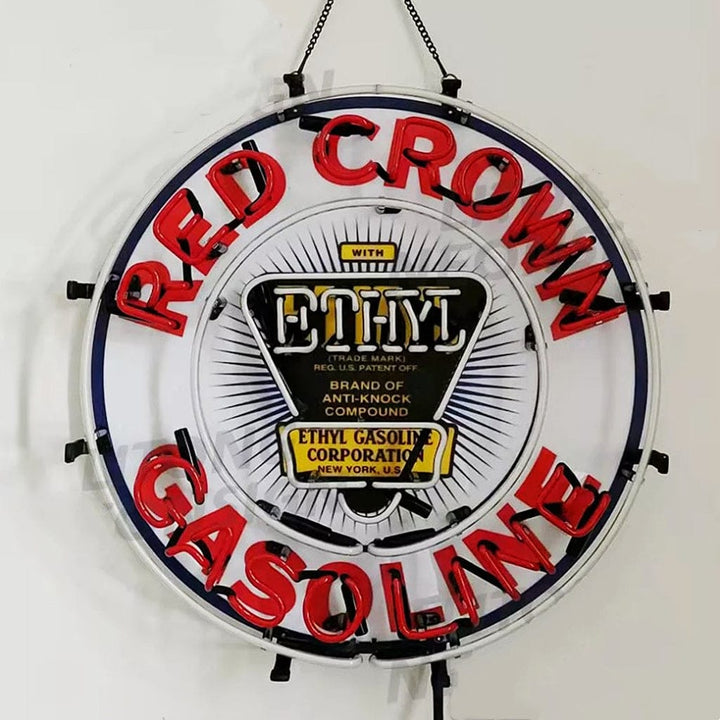 Neon Signs Land Neon Signs Red Crown Ethyl Gasoline Neon Signs