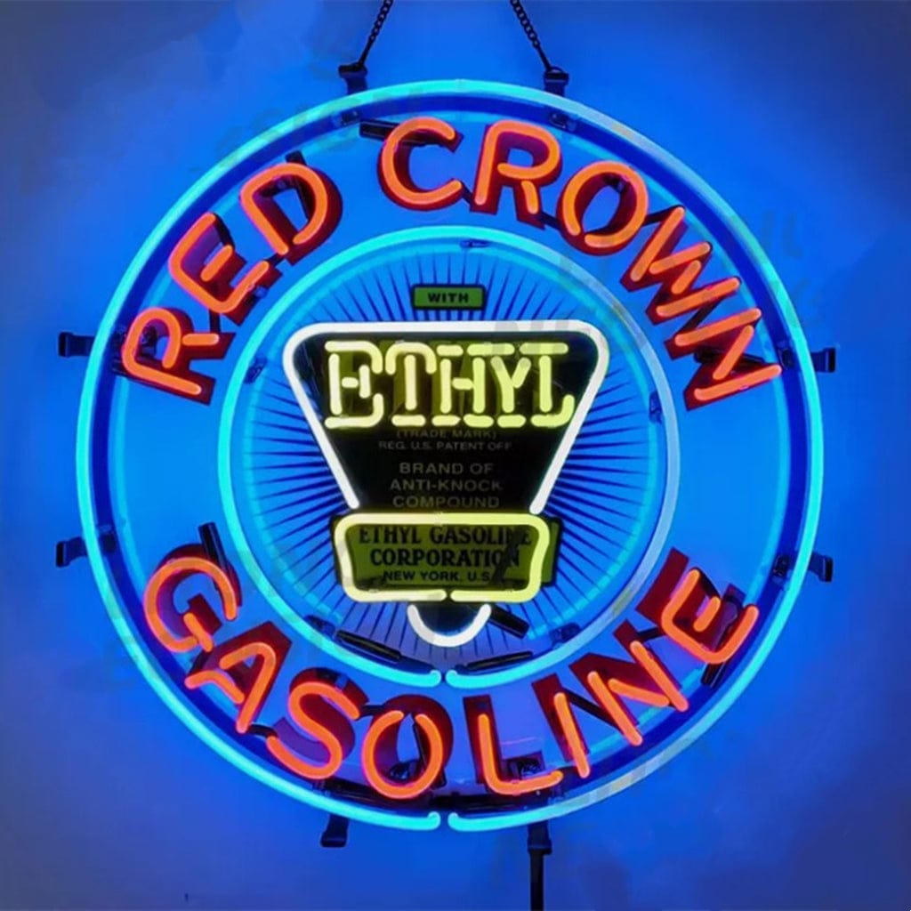Neon Signs Land Neon Signs Red Crown Ethyl Gasoline Neon Signs
