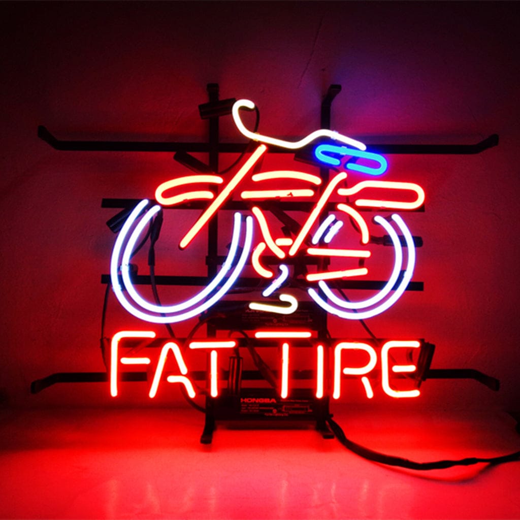Neon Signs Land Neon Signs Red Fat Tire Bicycle Bike Neon Signs Light