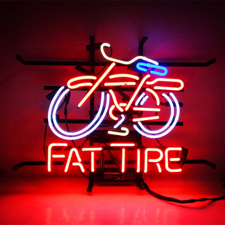 Neon Signs Land Neon Signs Red Fat Tire Bicycle Bike Neon Signs Light