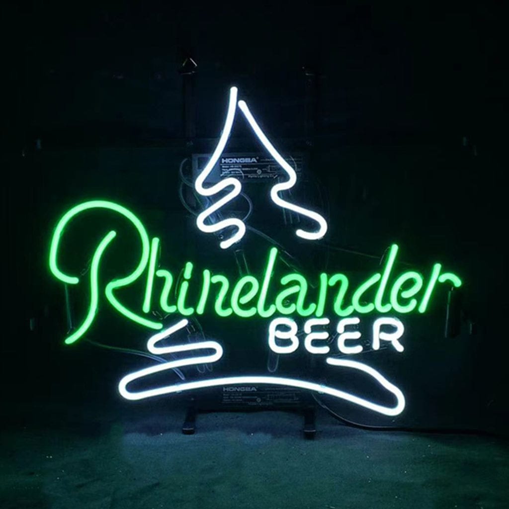 Neon Signs Land Neon Signs Rhinelander Beer with Tree Neon Signs Light