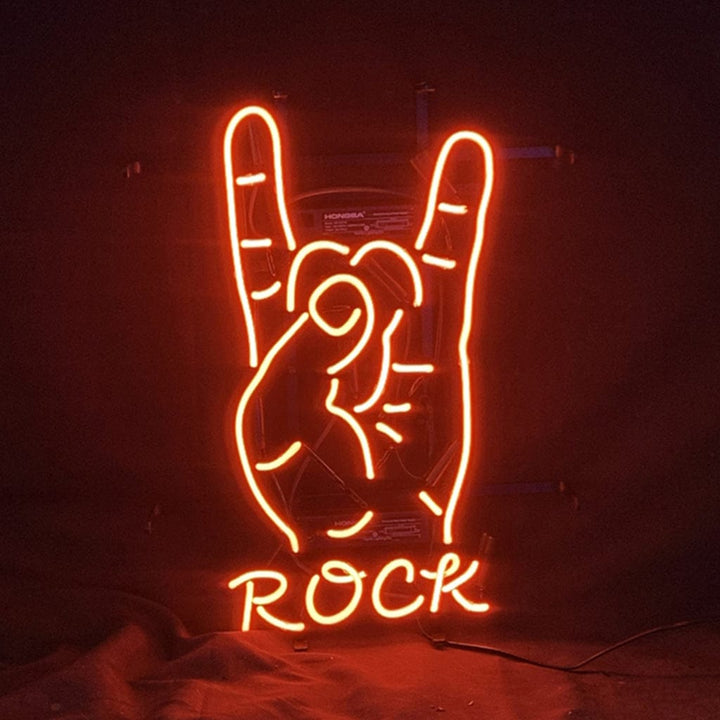 Neon Signs Land Neon Signs Rock Hand Neon Light Sign