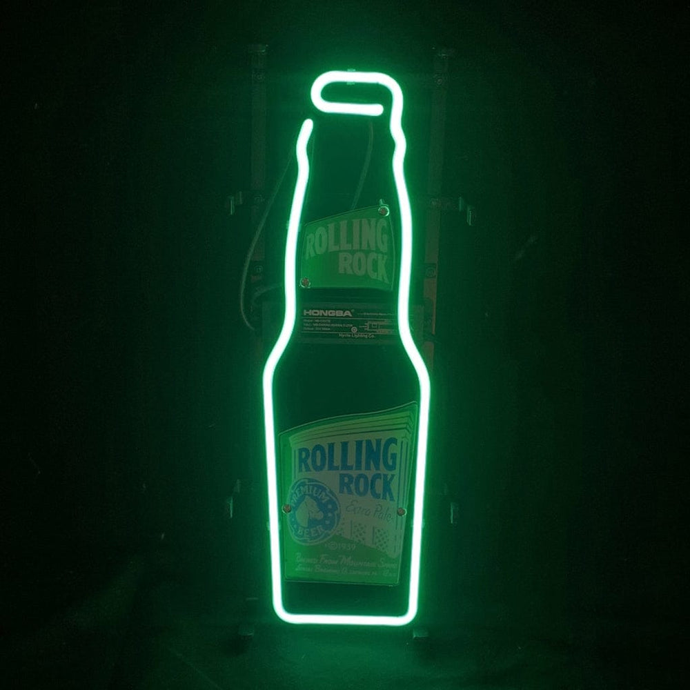 Neon Signs Land Neon Signs Rollin Rock Bee with Bottle Neon Sign Light