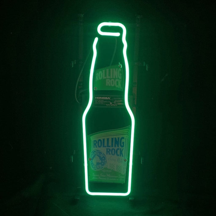 Neon Signs Land Neon Signs Rollin Rock Bee with Bottle Neon Sign Light