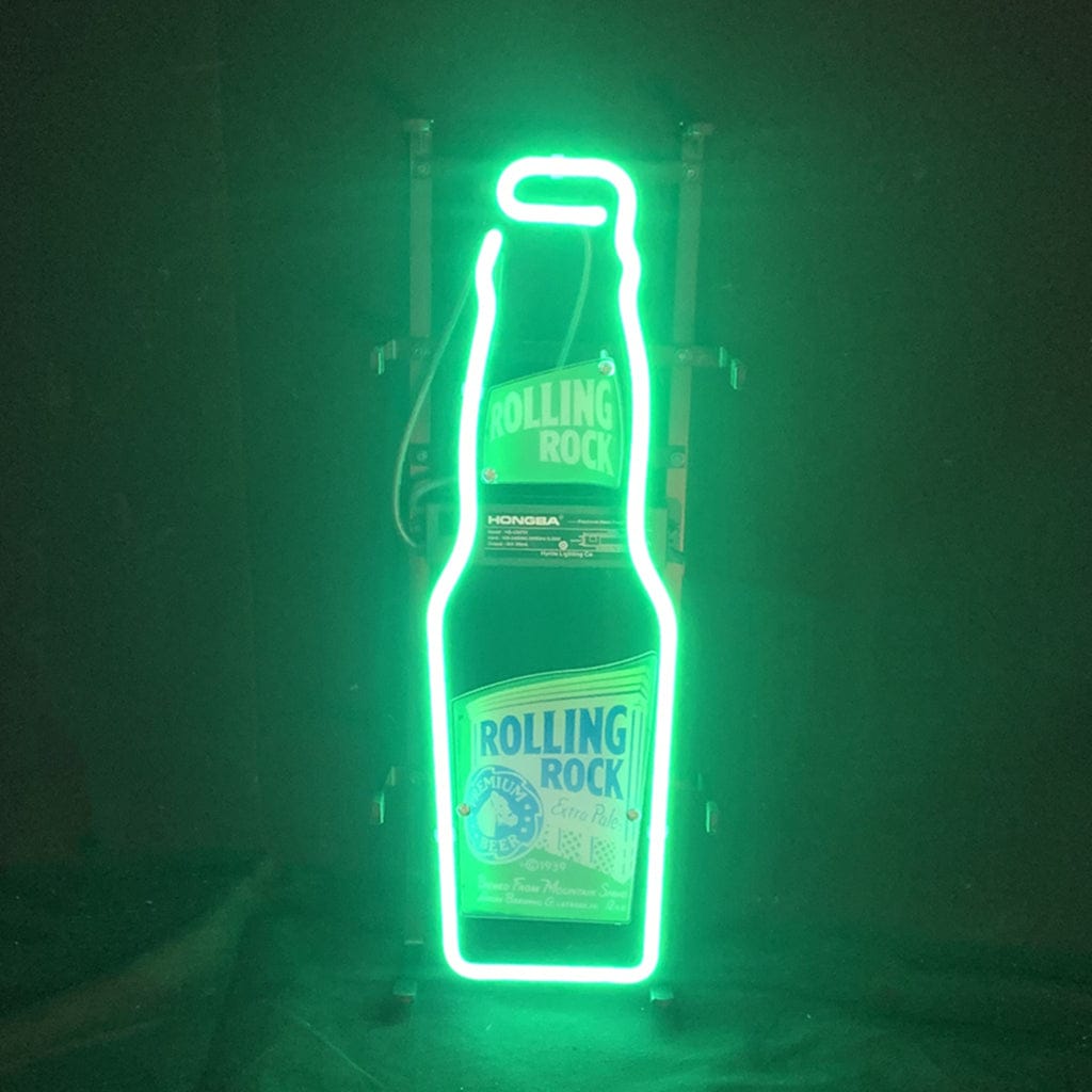 Neon Signs Land Neon Signs Rollin Rock Bee with Bottle Neon Sign Light