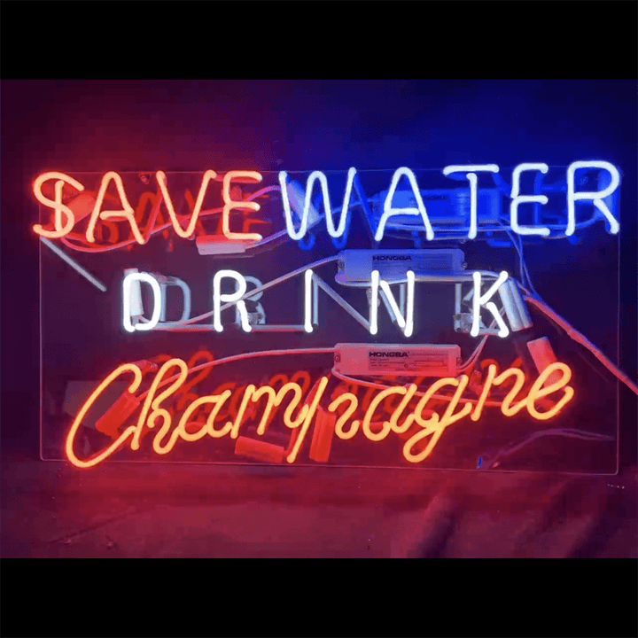 Neon Signs Land Neon Signs Save Water Drink Champagne Neon Signs