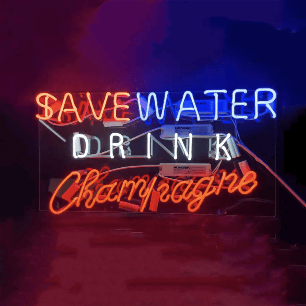 Neon Signs Land Neon Signs Save Water Drink Champagne Neon Signs