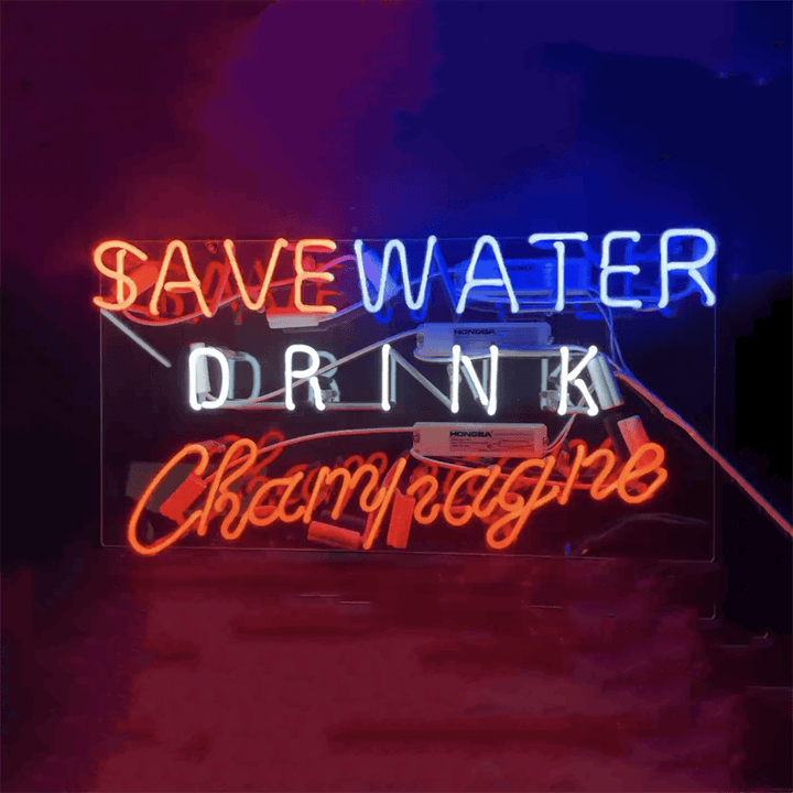 Neon Signs Land Neon Signs Save Water Drink Champagne Neon Signs