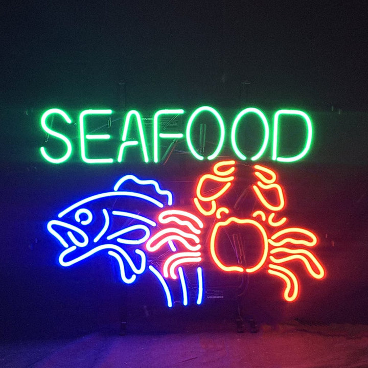 Neon Signs Land Neon Signs Seafood Fish Crab Neon Signs Light