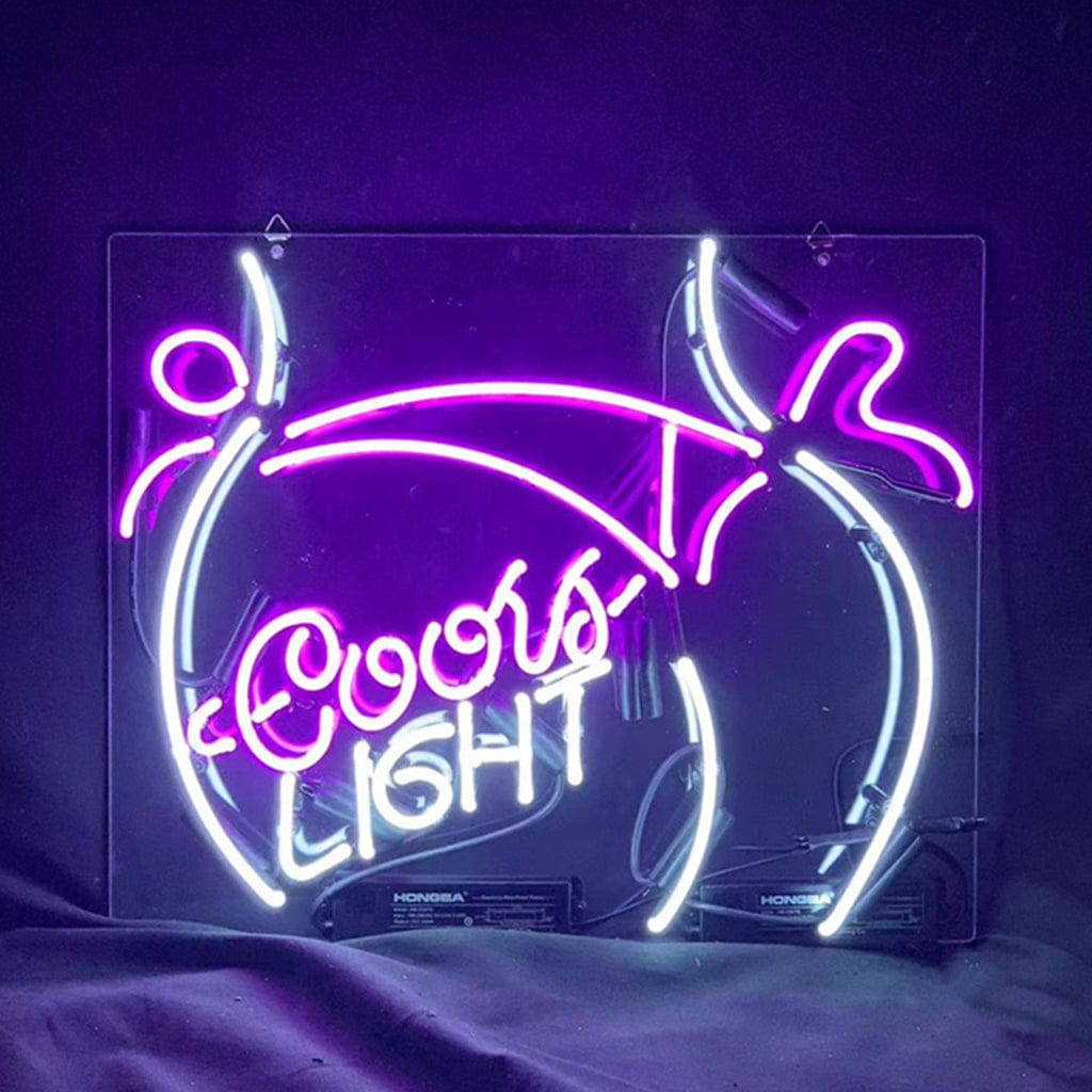 Neon Signs Land Neon Signs Sexy Girl Butt with Coors Light Neon Signs Light
