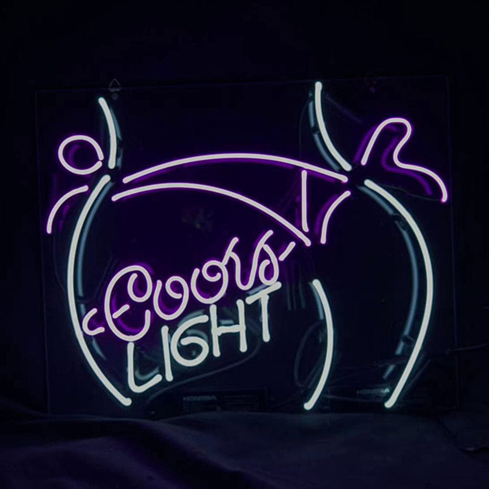 Neon Signs Land Neon Signs Sexy Girl Butt with Coors Light Neon Signs Light