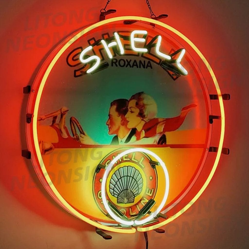 Neon Signs Land Neon Signs Shell Gasoline Roxana Neon Signs