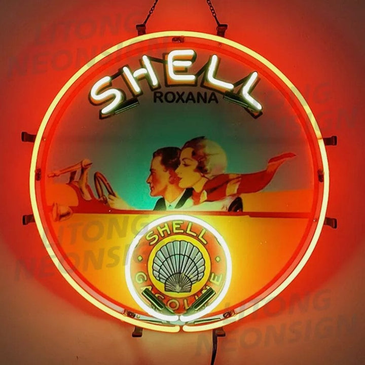 Neon Signs Land Neon Signs Shell Gasoline Roxana Neon Signs
