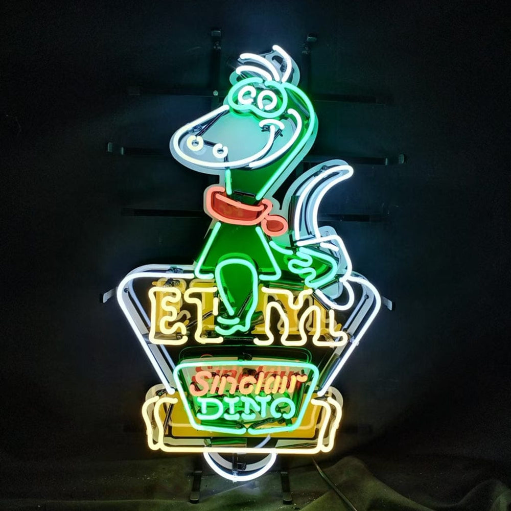 Neon Signs Land Neon Signs Sinclair Dino Gasoline Trade Mar Reg.US. Patent Off New York Neon Signs Light