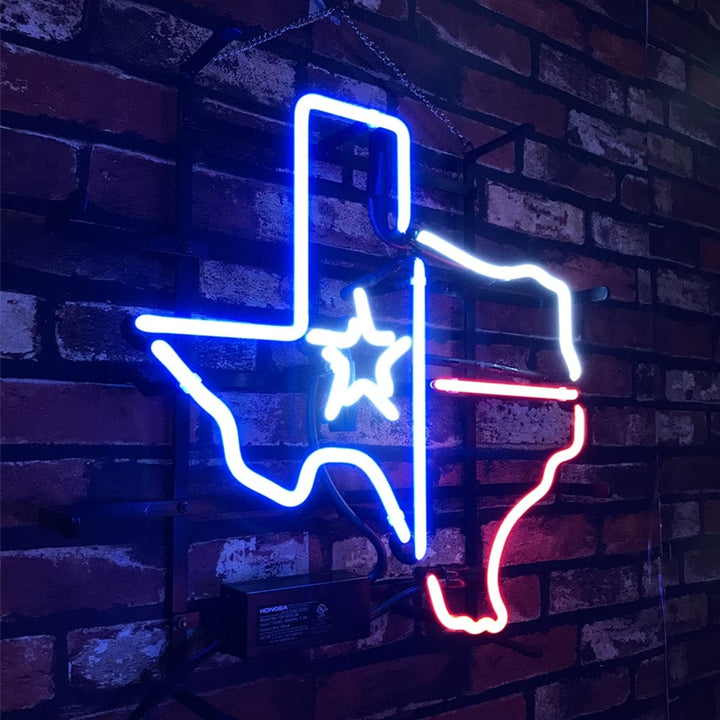 Neon Signs Land Neon Signs Texas Map with Lone Star Beer Neon Signs Light