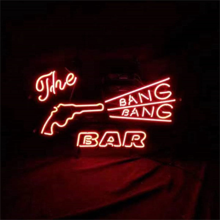 Neon Signs Land Neon Signs The Bang Bang Bar Gun Neon Light Sign