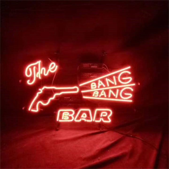 Neon Signs Land Neon Signs The Bang Bang Bar Gun Neon Light Sign