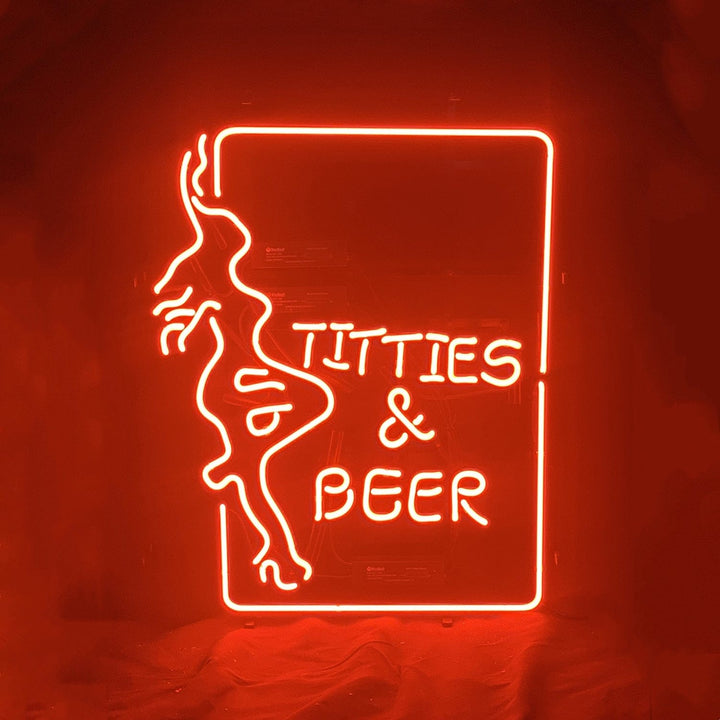 Neon Signs Land Neon Signs Titties Beer wit Girl Neon Sign Light