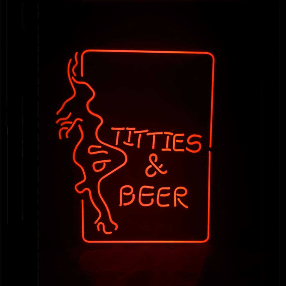Neon Signs Land Neon Signs Titties Beer wit Girl Neon Sign Light