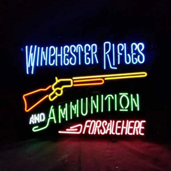 Neon Signs Land Neon Signs Winghester Rifles And Ammunition Neon Sign Light