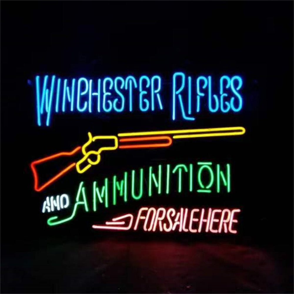 Neon Signs Land Neon Signs Winghester Rifles And Ammunition Neon Sign Light