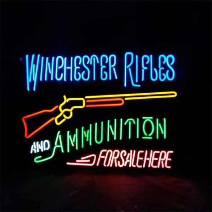 Neon Signs Land Neon Signs Winghester Rifles And Ammunition Neon Sign Light