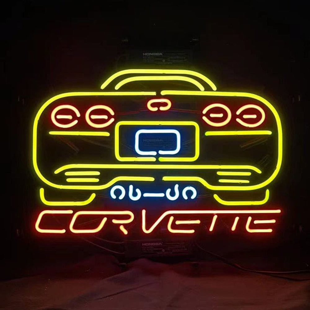 Neon Signs Land Neon Signs Yellow Corvette Auto Car Neon Signs Light