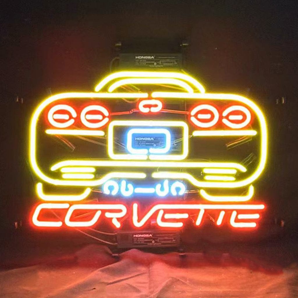 Neon Signs Land Neon Signs Yellow Corvette Auto Car Neon Signs Light