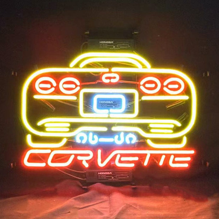 Neon Signs Land Neon Signs Yellow Corvette Auto Car Neon Signs Light