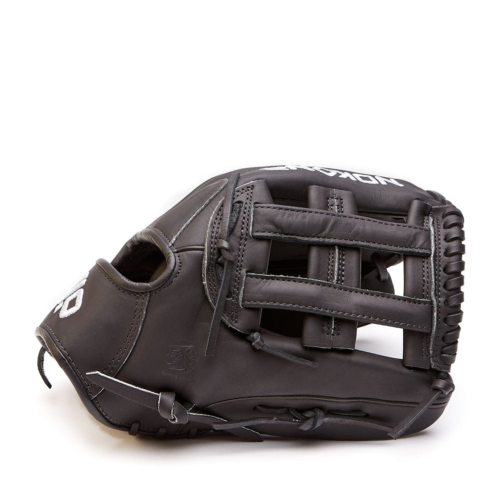 Nokona American Ball Gloves Baseball & Softball Gloves A-1275-Black 12.75" H-Web Outfield - AmericanKIP™ Series | Nokona