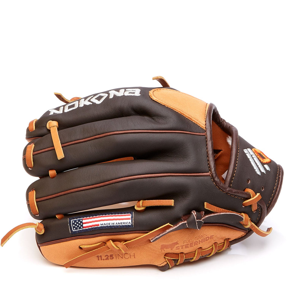 Nokona American Ball Gloves Baseball & Softball Gloves S-200 11.25" Modified Trap 14U Infield/Outfield - Alpha Series | Nokona