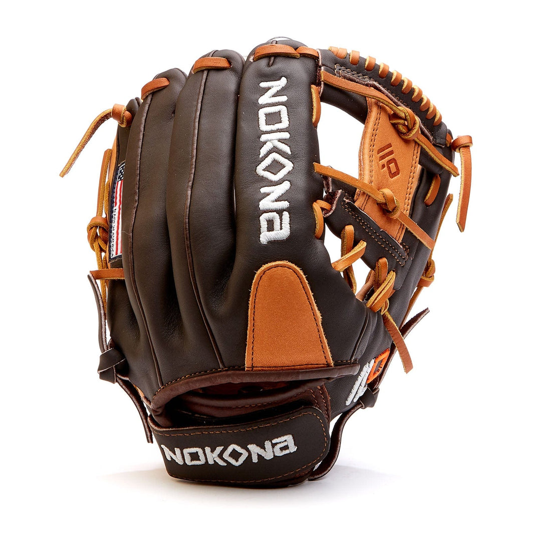 Nokona American Ball Gloves Baseball & Softball Gloves S-V1 Velcro 11.25" I-Web 14U Infield/Outfield - Alpha Series | Nokona